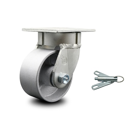 Service Caster 4 Inch Kingpinless Semi Steel Poly Wheel Swivel Caster with Swivel Lock SCC SCC-KP30S420-SSR-BSL